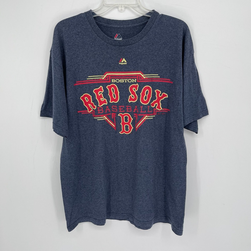 Majestic Men's Navy Boston Red Sox World Series History Graphic Tee Size XL